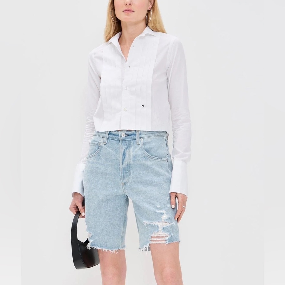 NWT Citizens of Humanity Ayla Long Denim Shorts Starlit